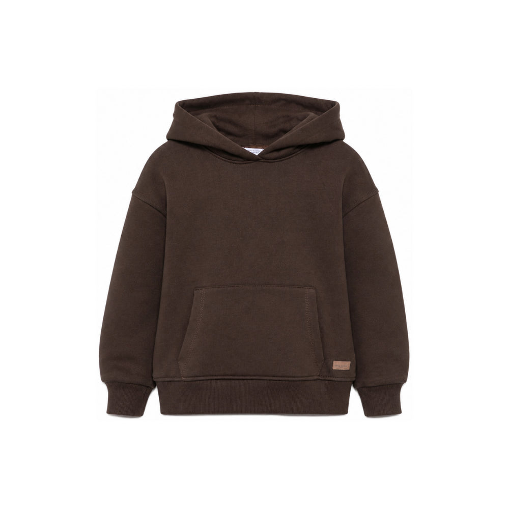 Felpa per bambino Paolo Pecora Kids marrone con tasca a marsupio PP4432 WENGH PAOLO PECORA KIDS