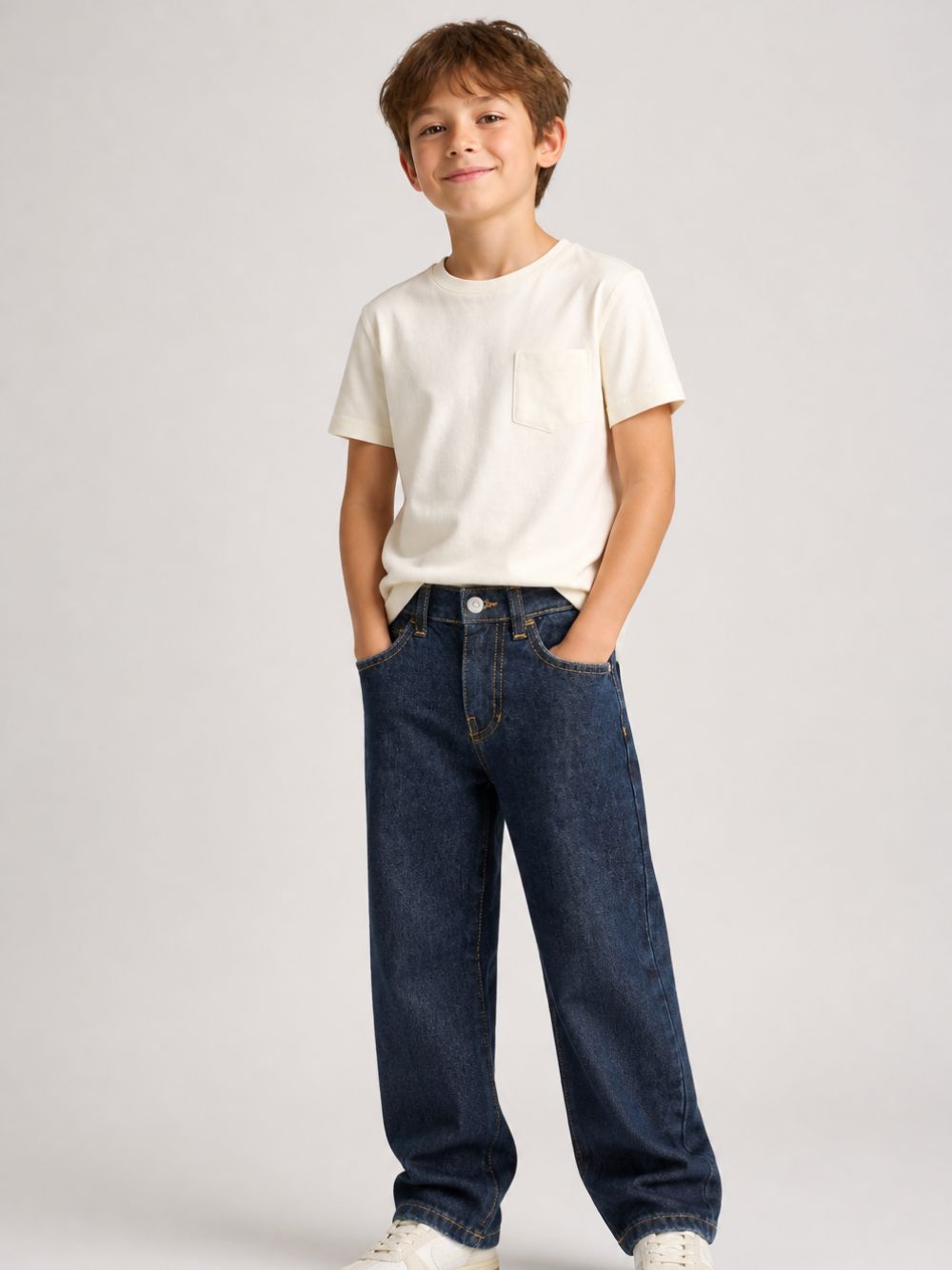 Jeans per bambino Paolo Pecora Kids blu con effetto sbiadito PP4465 BLU PAOLO PECORA KIDS