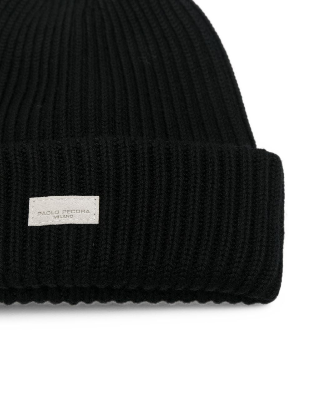 Berretto per bambino Paolo Pecora Kids nero con patch logo sul davanti PP4507 NERO PAOLO PECORA KIDS