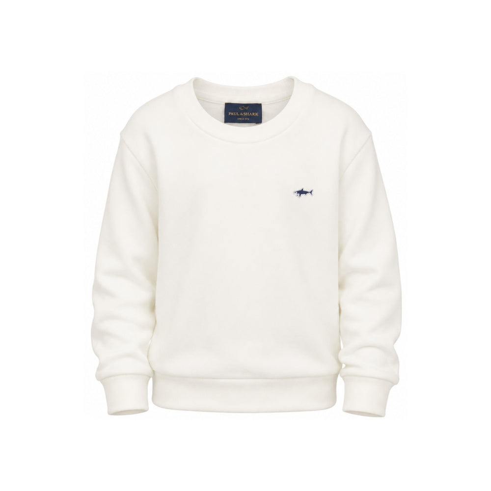 Felpa per bambino Paul & Shark Kids bianco con logo ricamato WMF00ALDA68 10057 PAUL & SHARK KIDS
