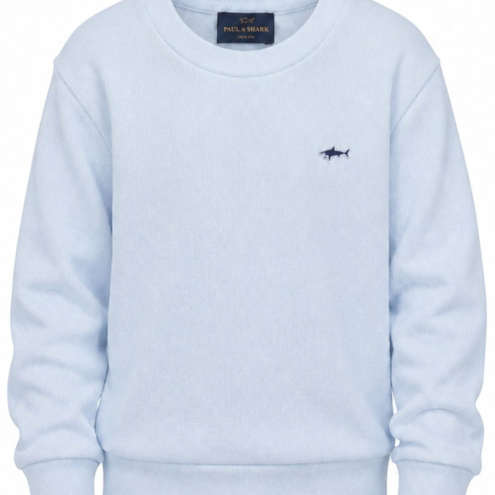 Felpa per bambino Paul & Shark Kids azzurra con logo ricamato WMF00ALDA68 40705 PAUL & SHARK KIDS