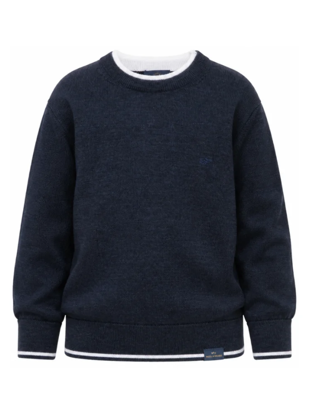 Maglione per bambino Paul & Shark Kids blu con bordi a contrasto WUW005LHE88 42370 PAUL & SHARK KIDS