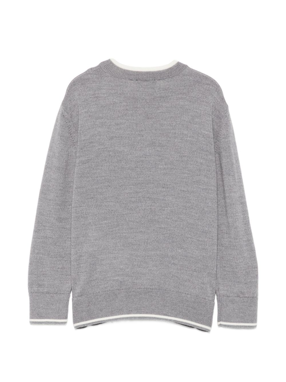 Maglione per bambino Paul & Shark Kids grigio con bordi a contrasto WUW005LHE88 60901 PAUL & SHARK KIDS