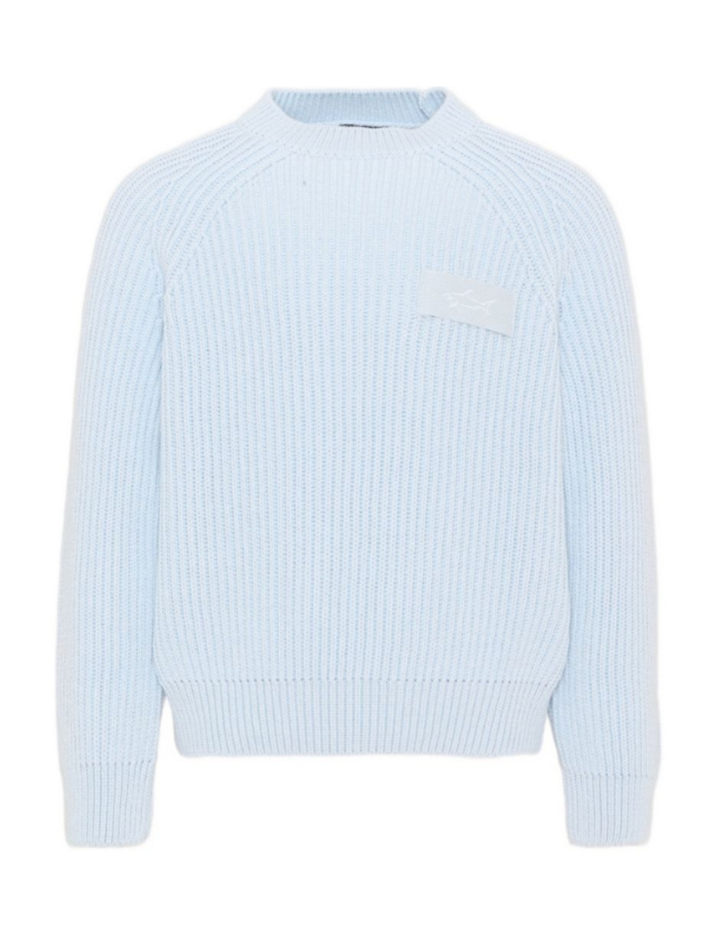 Maglione per bambino Paul & Shark Kids azzurro con applicazione logo WUW008LHE43 40705 PAUL & SHARK KIDS