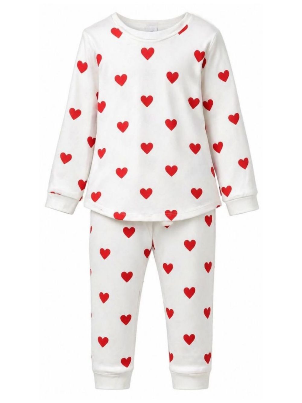 Pigiama per bambina Petit Bateau Kids bianco con motivo a cuori 59401 04 PETIT BATEAU KIDS