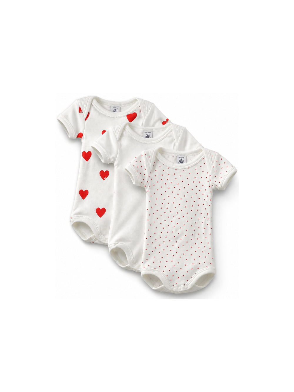 Set di tre tutine per neonati Petit Bateau Kids multicolore a maniche corte A00BB 00 PETIT BATEAU KIDS