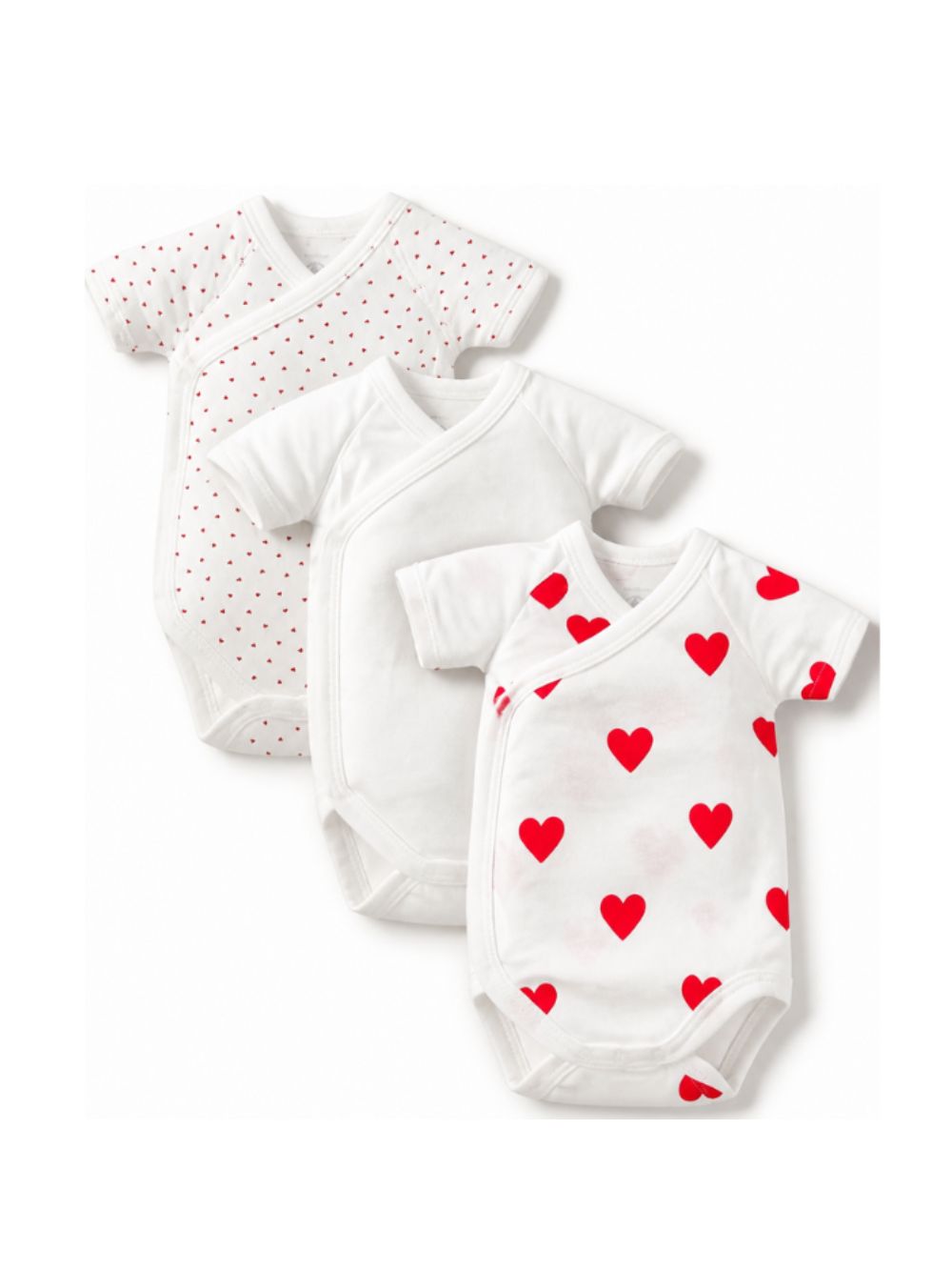Set di tre tutine per neonati Petit Bateau Kids bianco con diverse fantasie A04O7 00 PETIT BATEAU KIDS