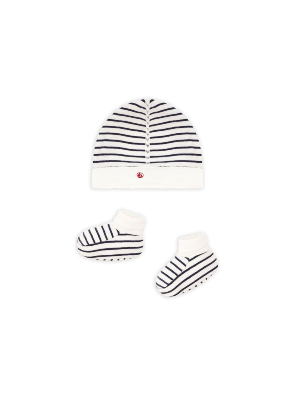Set cappellino e babbucce per neonati Petit Bateau Kids con design a righe A0ARY 00 PETIT BATEAU KIDS