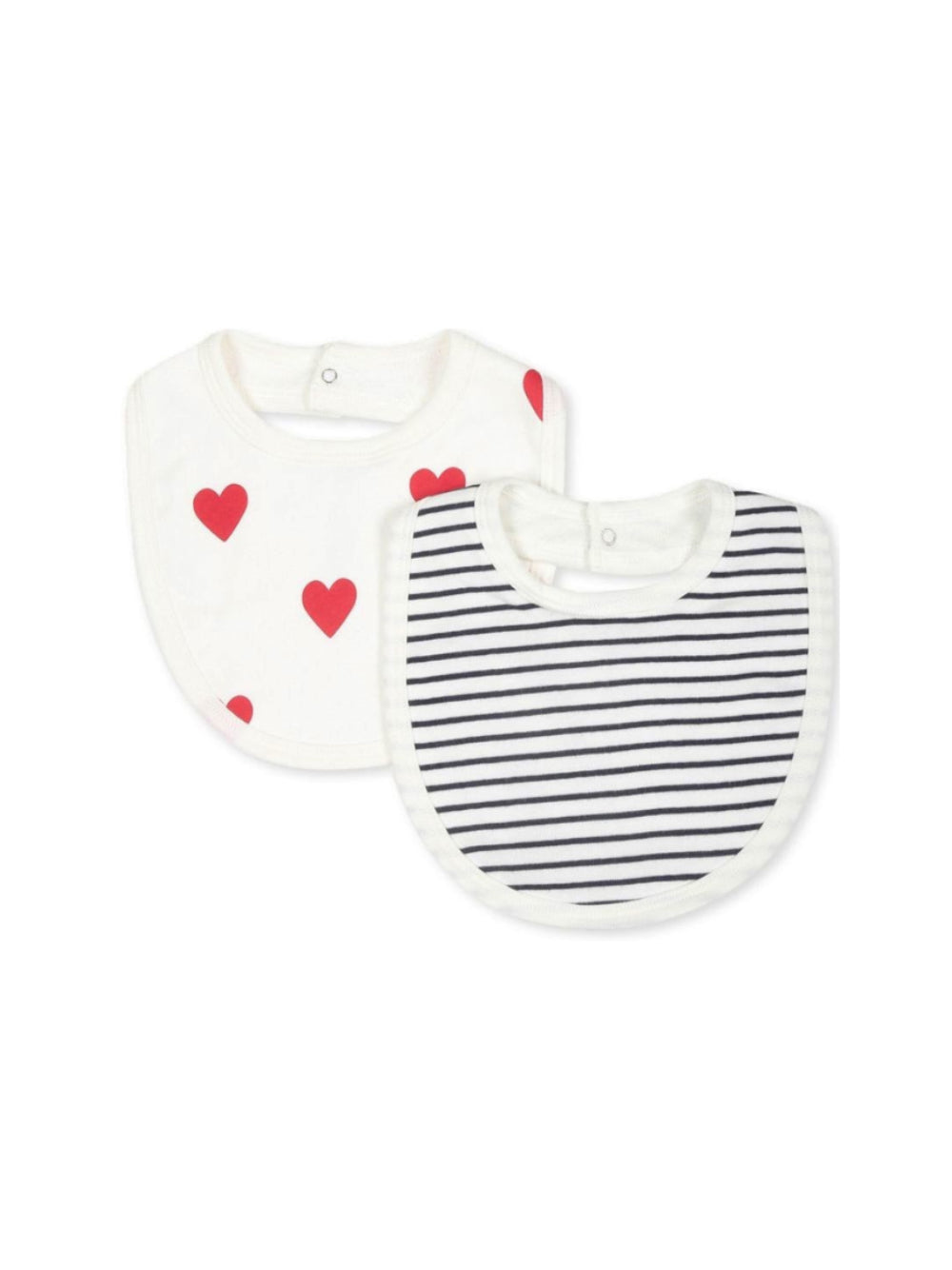 Set di due bavaglini per neonati Petit Bateu Kids bianchi con design diversi A0ASH 03 PETIT BATEAU KIDS