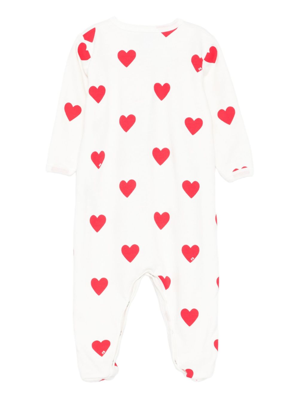 Tutina per neonati Petit Bateau Kids bianca con stampa a cuori all-over A0DQB 01 PETIT BATEAU KIDS