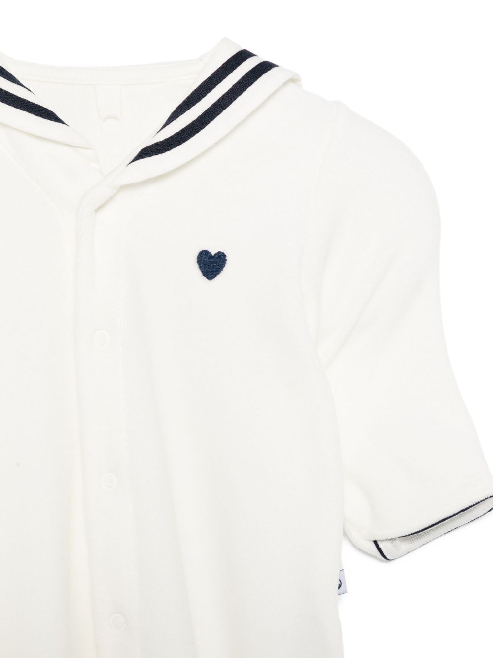 Tutina per neonato Petit Bateau Kids bianca con colletto alla marinara A0DQP 01 PETIT BATEAU KIDS