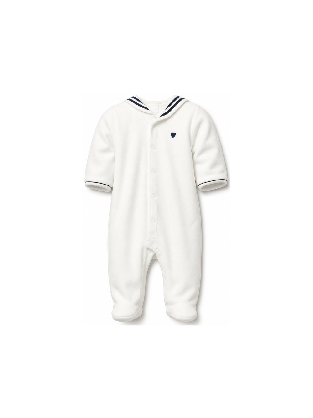 Tutina per neonato Petit Bateau Kids bianca con colletto alla marinara A0DQP 01 PETIT BATEAU KIDS
