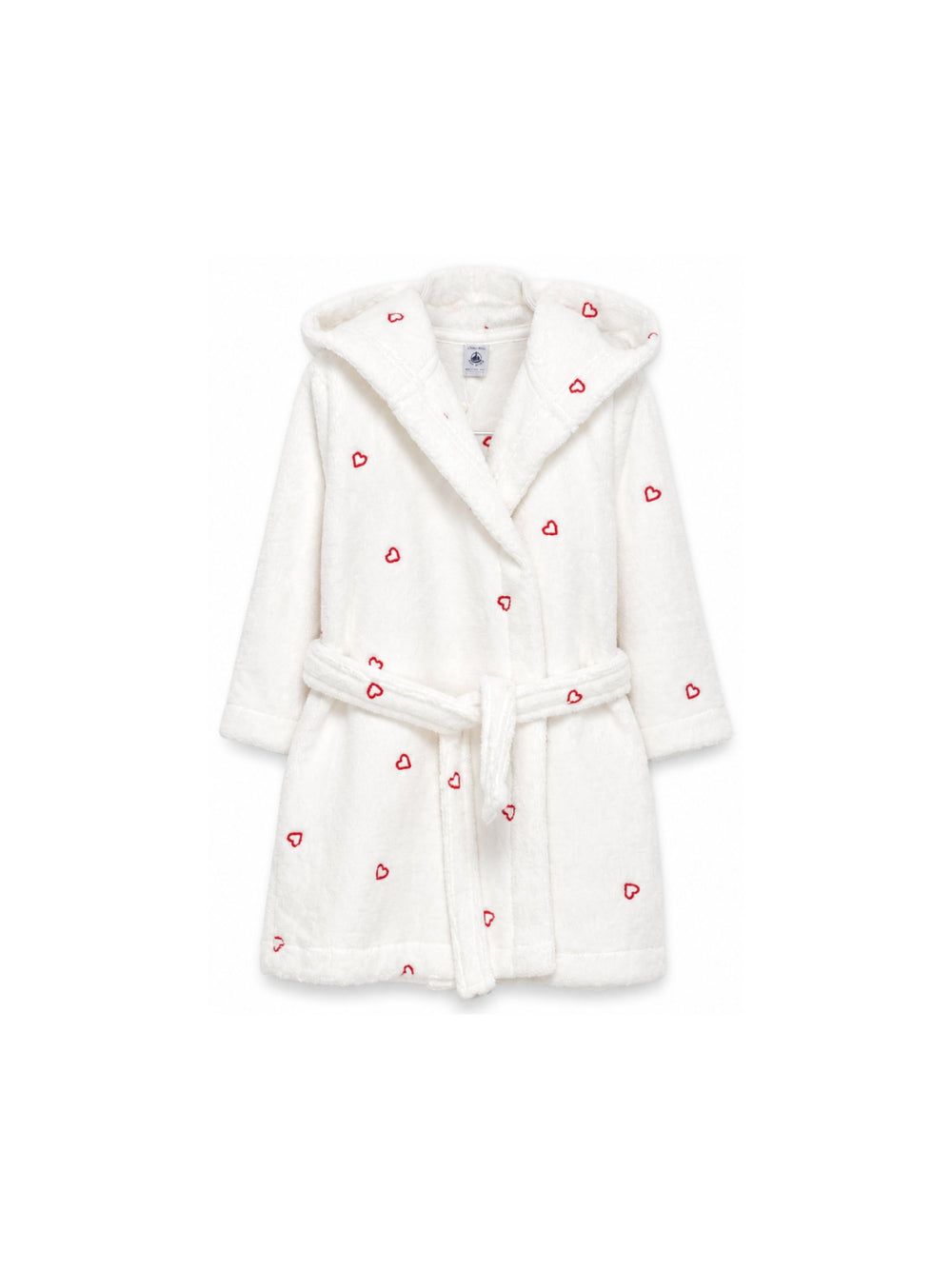 Accappatoio per bambini Petit Bateau Kids bianco con motivo a cuori A0DS4 01 PETIT BATEAU KIDS