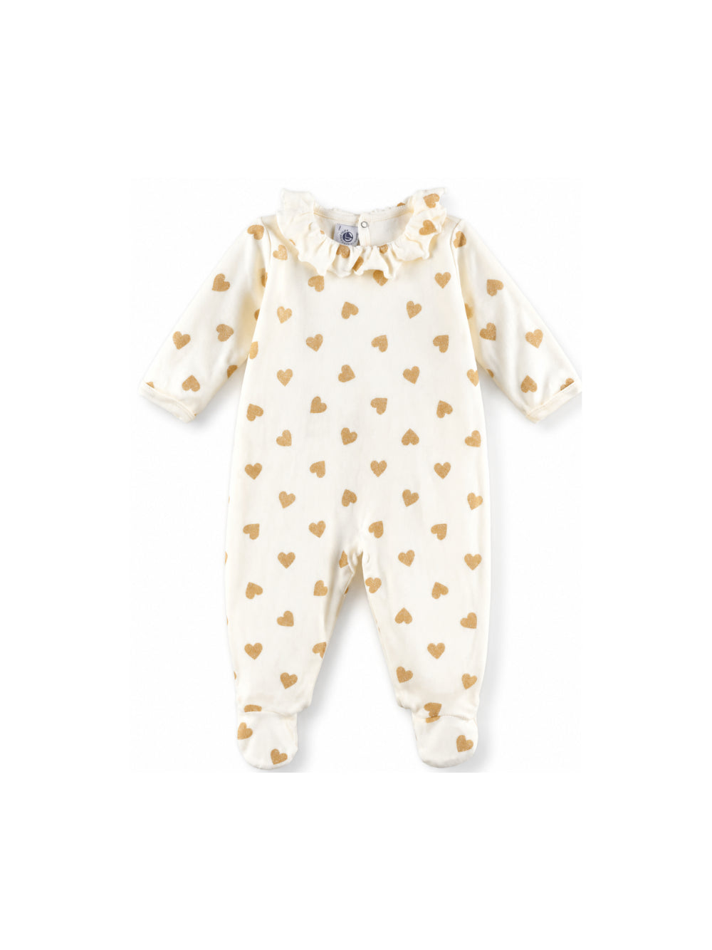 Tutina per neonati Petit Bateau Kids bianca con stampa cuori all-over A0DSA 03 PETIT BATEAU KIDS