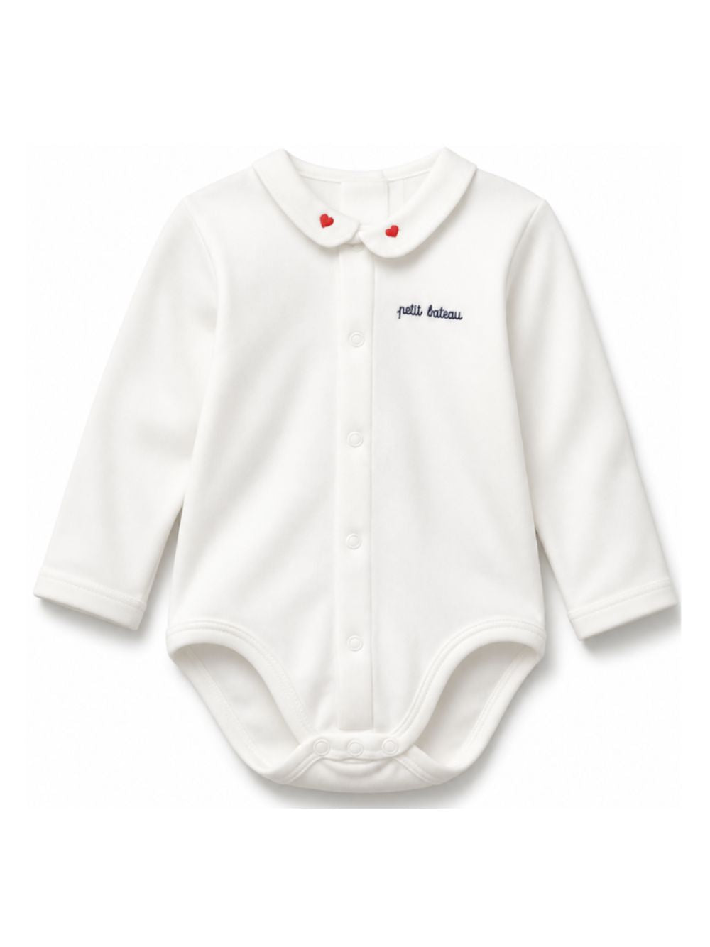 Body per neonati Petit Bateau Kids bianco con colletto Peter Pan A0EKL 05 PETIT BATEAU KIDS
