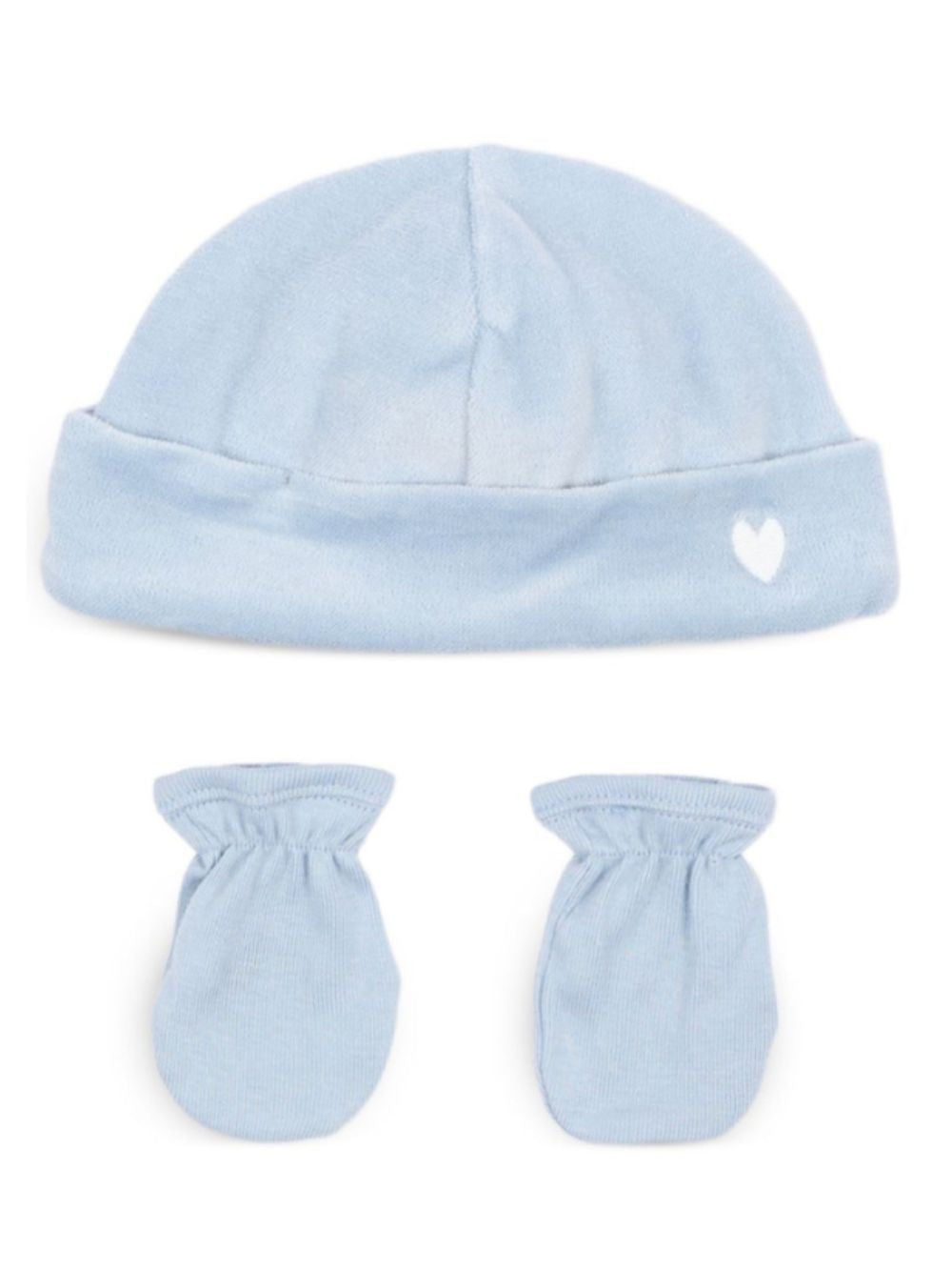 Set berretto e muffole per neonati Petit Bateau Kids azzurro con effetto velluto A0G9Q 00 PETIT BATEAU KIDS