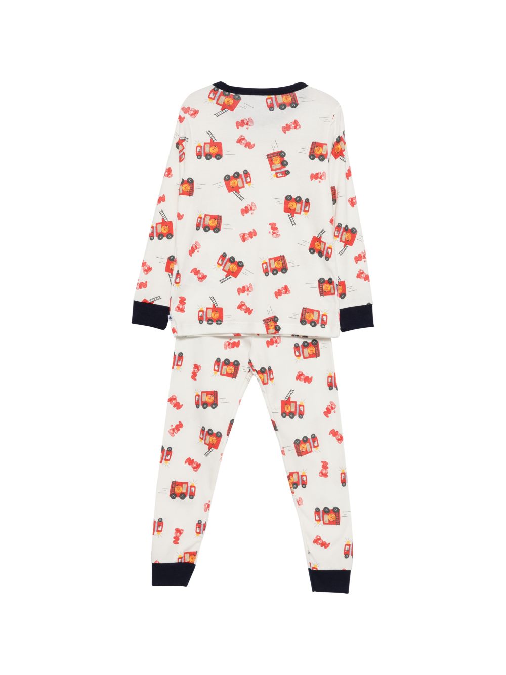 Pigiama per bambino Petit Bateau Kids bianco con stampa grafica camion dei pompieri A0GA4 01 PETIT BATEAU KIDS