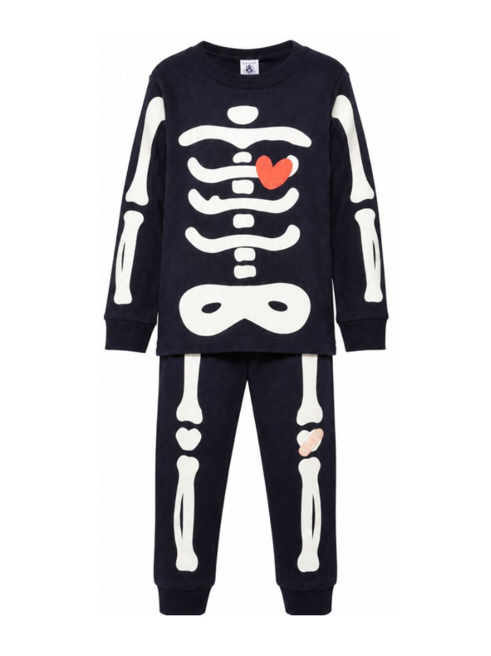 Pigiama per bambino Petit Bateau Kids blu navy con motivo a cuore A0GA5 01 PETIT BATEAU KIDS
