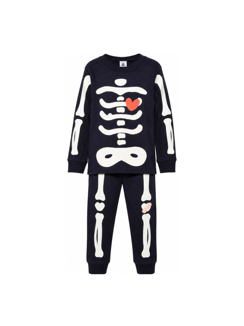 Pigiama per bambino Petit Bateau Kids blu navy con motivo a cuore A0GA5 01 PETIT BATEAU KIDS