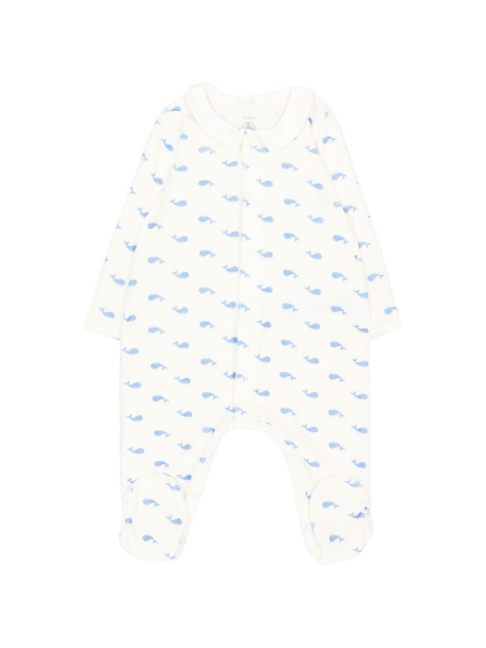 Tutina per neonati Petit Bateau Kids bianco avorio con stampa balene all-over A0GAB 01 PETIT BATEAU KIDS