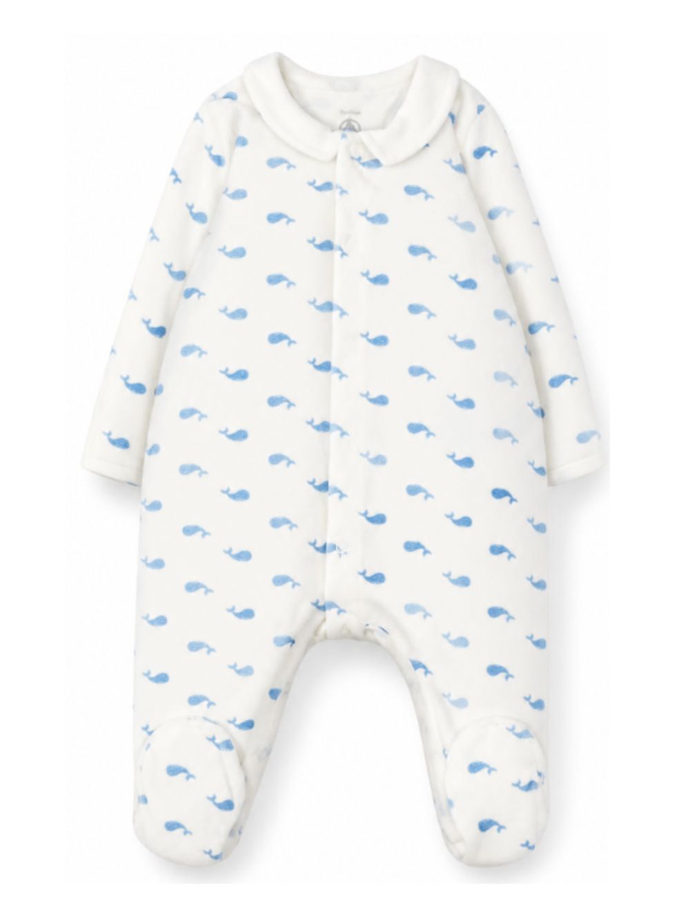 Tutina per neonati Petit Bateau Kids bianco avorio con stampa balene all-over A0GAB 01 PETIT BATEAU KIDS