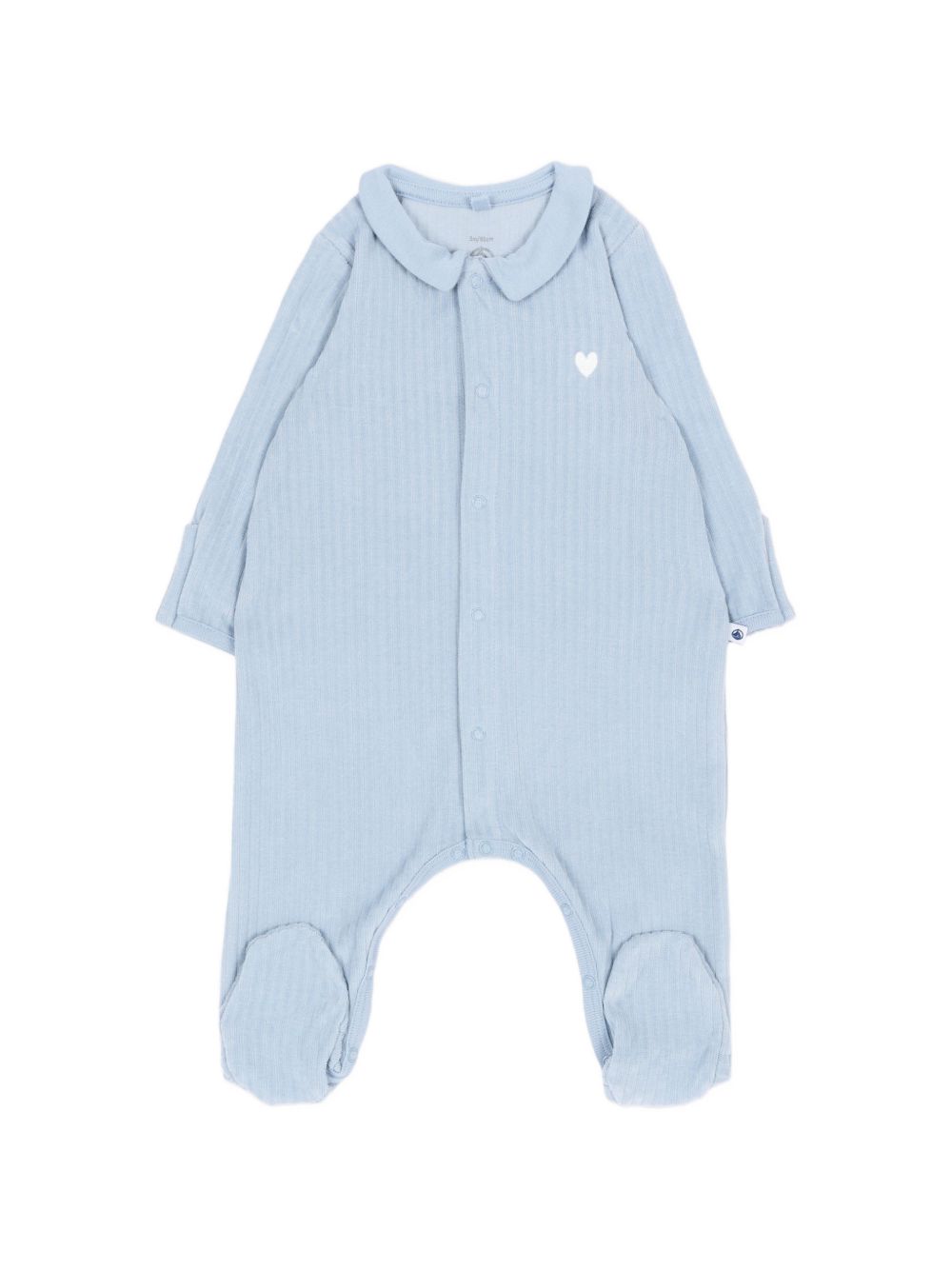 Tutina per neonato Petit Bateau Kids azzurro chiaro con motivo a cuore sul davanti A0GAC 01 PETIT BATEAU KIDS