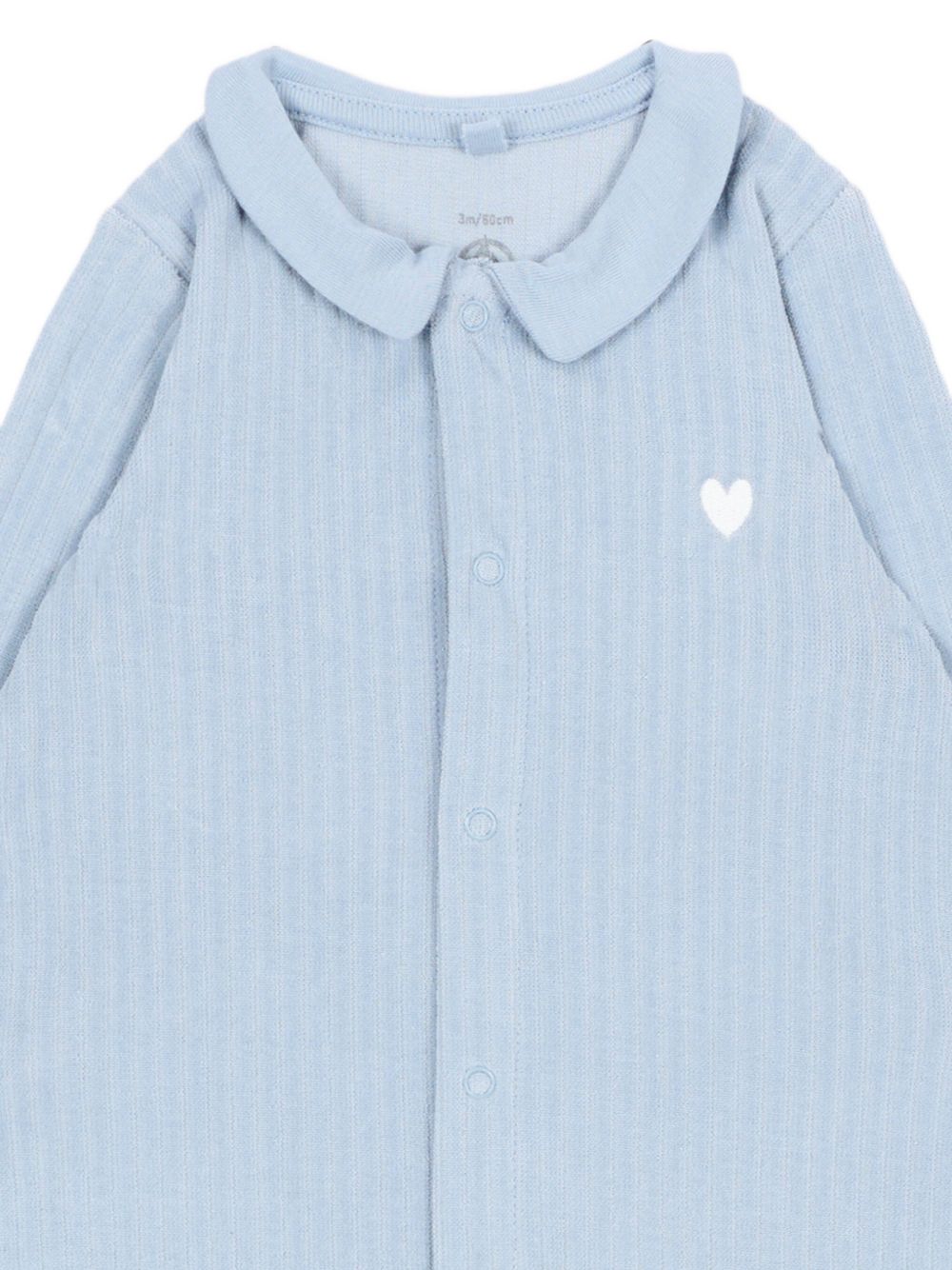 Tutina per neonato Petit Bateau Kids azzurro chiaro con motivo a cuore sul davanti A0GAC 01 PETIT BATEAU KIDS