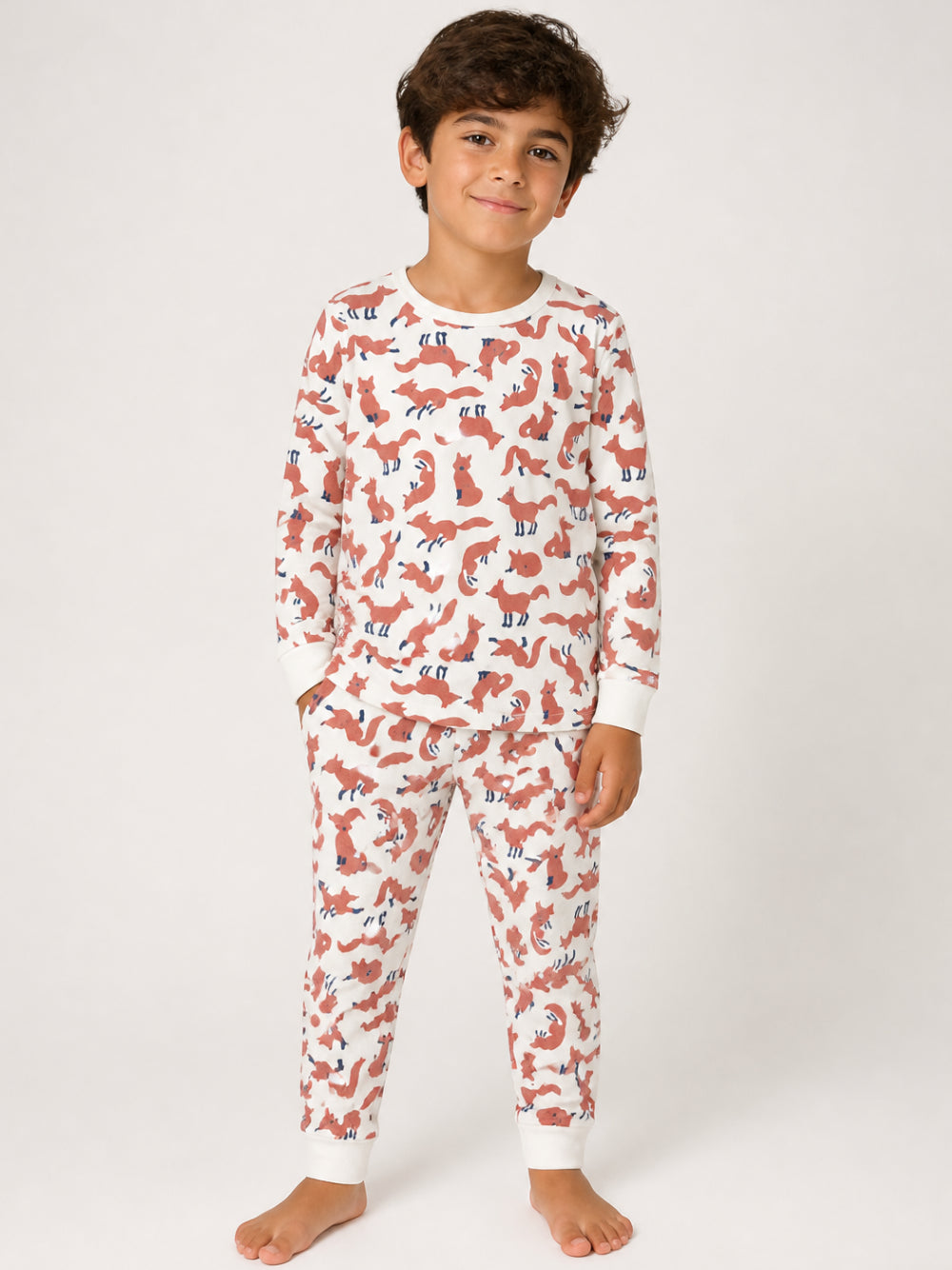 Pigiama per bambini Petit Bateau Kids multicolore con stampa volpi all-over A0GCL 01 PETIT BATEAU KIDS