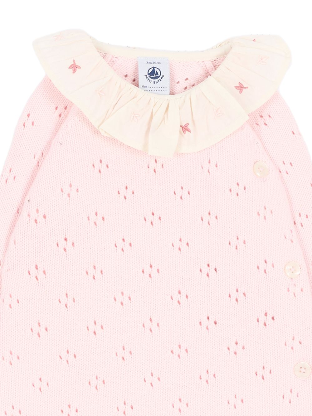 Tutina per neonata Petit Bateau rosa con ruches A0GCQ 01 PETIT BATEAU KIDS