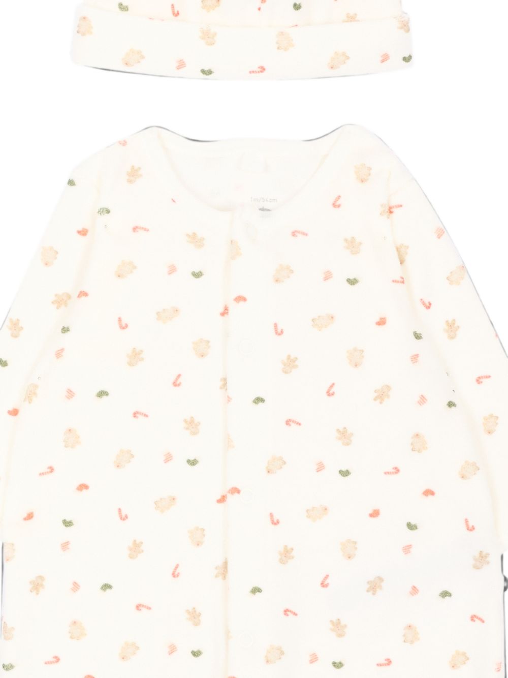 Set tutina e cappellino per neonati Petit Bateau Kids bianco con stampa grafica all-over A0GDR 00 PETIT BATEAU KIDS