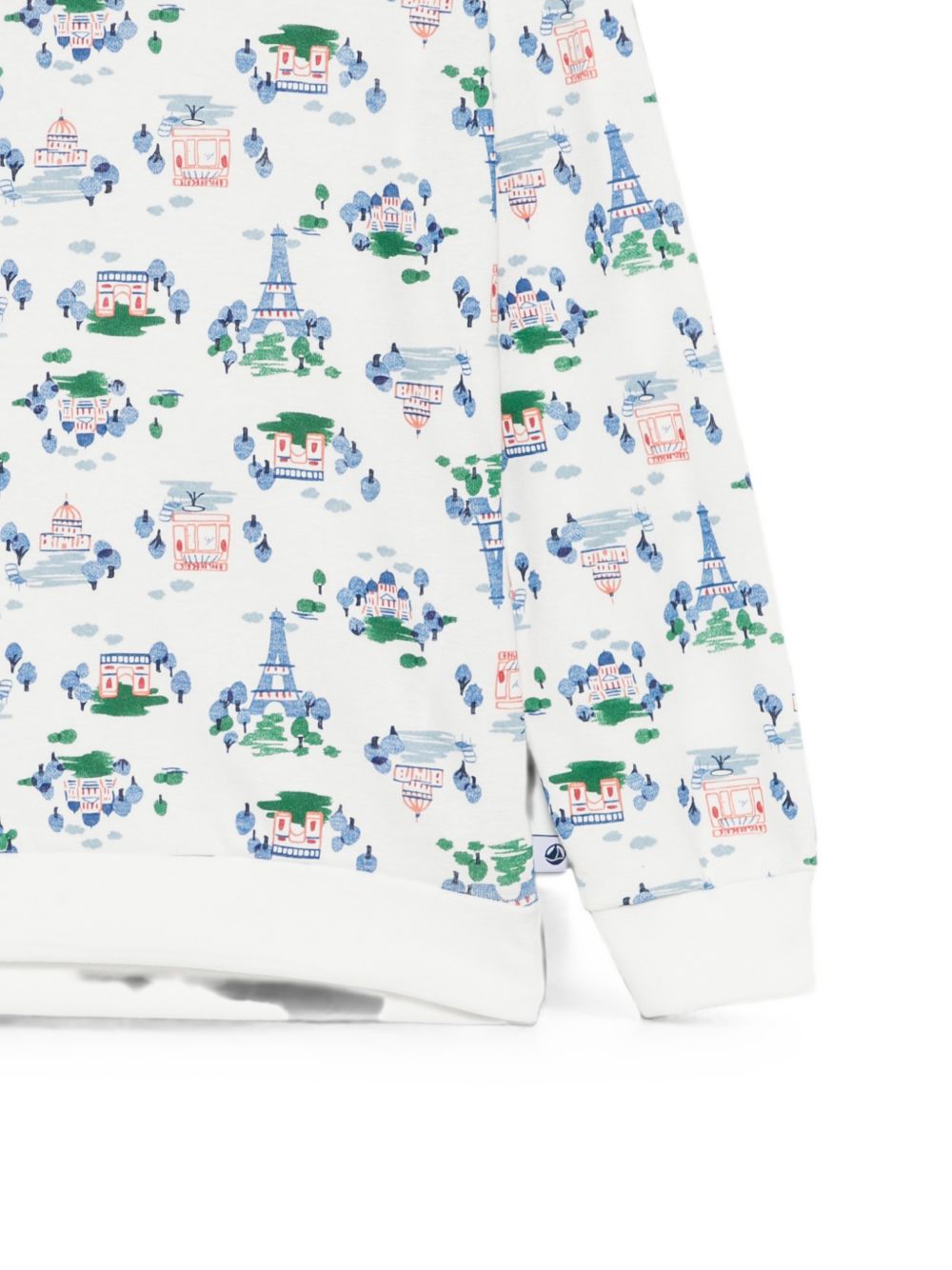 Pigiama per donna Petit Bateau bianco con stampa Torre Eiffel A0GHC 01 PETIT BATEAU KIDS