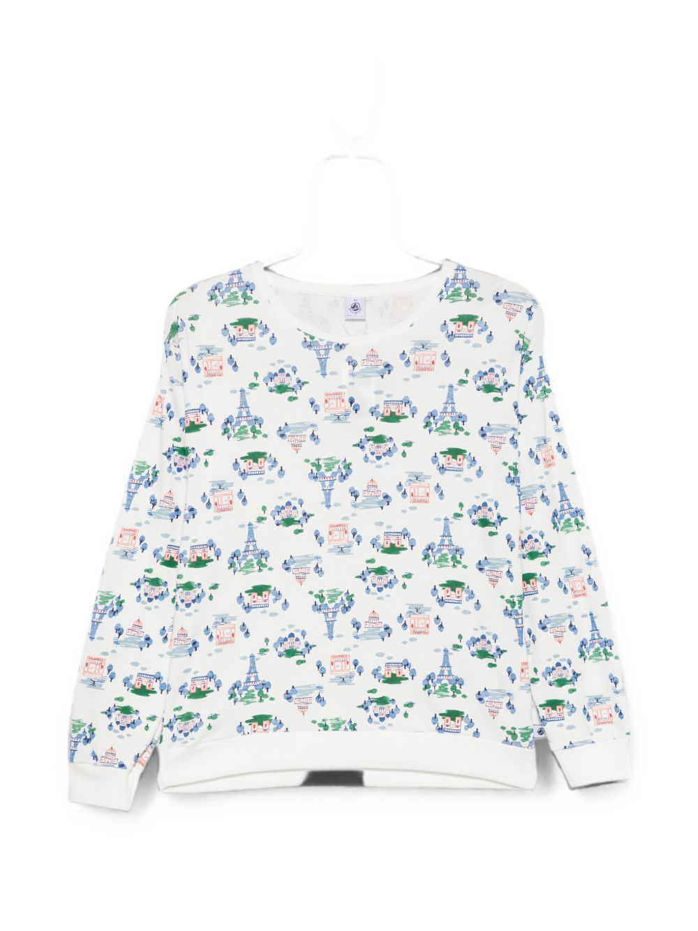 Pigiama per donna Petit Bateau bianco con stampa Torre Eiffel A0GHC 01 PETIT BATEAU KIDS