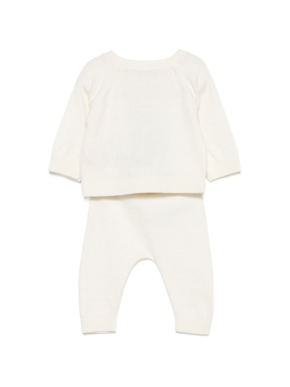 Set maglione e pantaloni per neonati Petit Bateau bianco con motivo cuccioli A0GIW 02 PETIT BATEAU KIDS