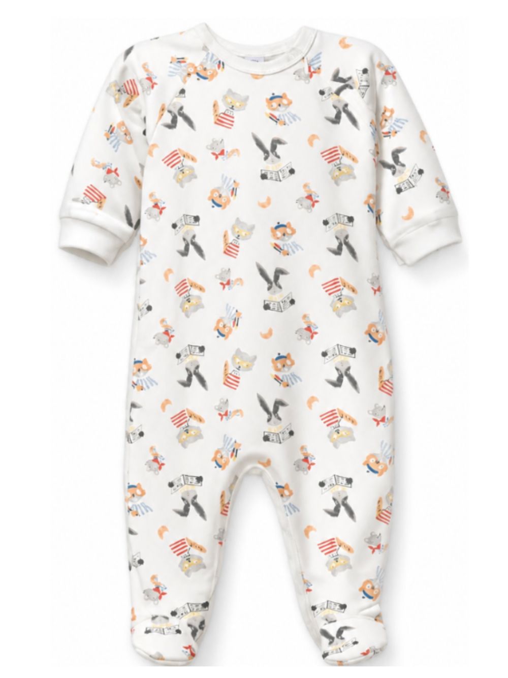 Tutina per neonati Petit Bateau Kids bianca a maniche lunghe A0GJJ 01 PETIT BATEAU KIDS