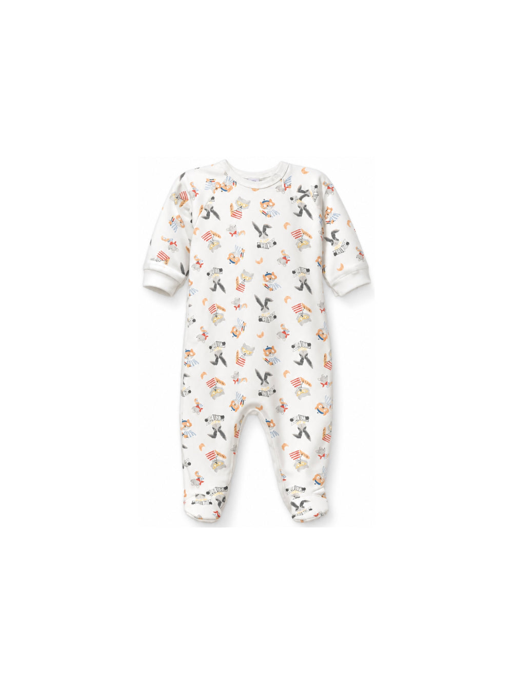 Tutina per neonati Petit Bateau Kids bianca a maniche lunghe A0GJJ 01 PETIT BATEAU KIDS