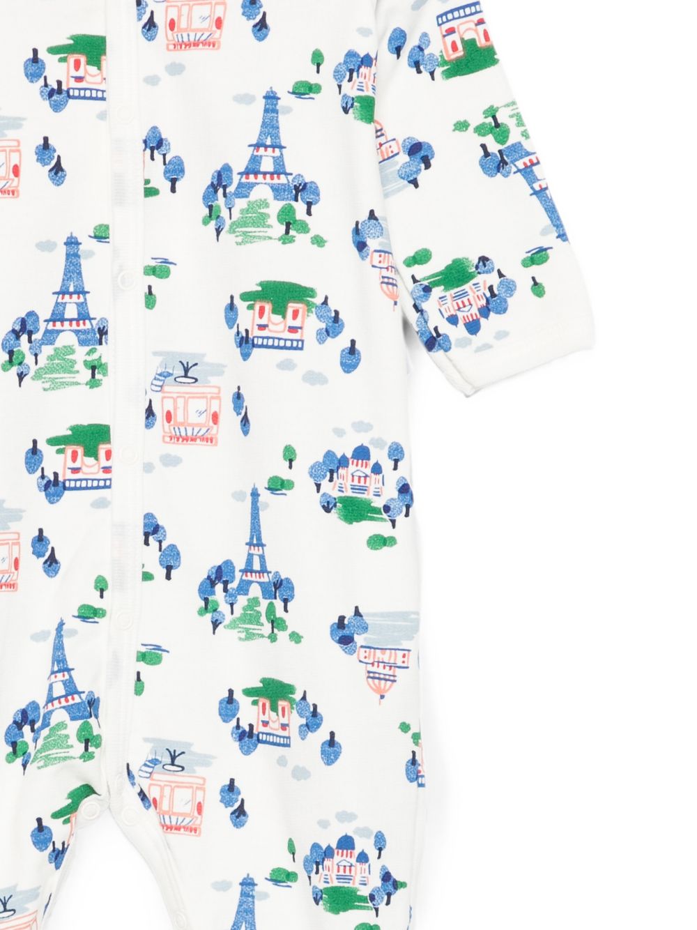 Tutina per neonati Petit Bateau Kids bianca con stampa Torre Eiffel all-over A0GJK 01 PETIT BATEAU KIDS