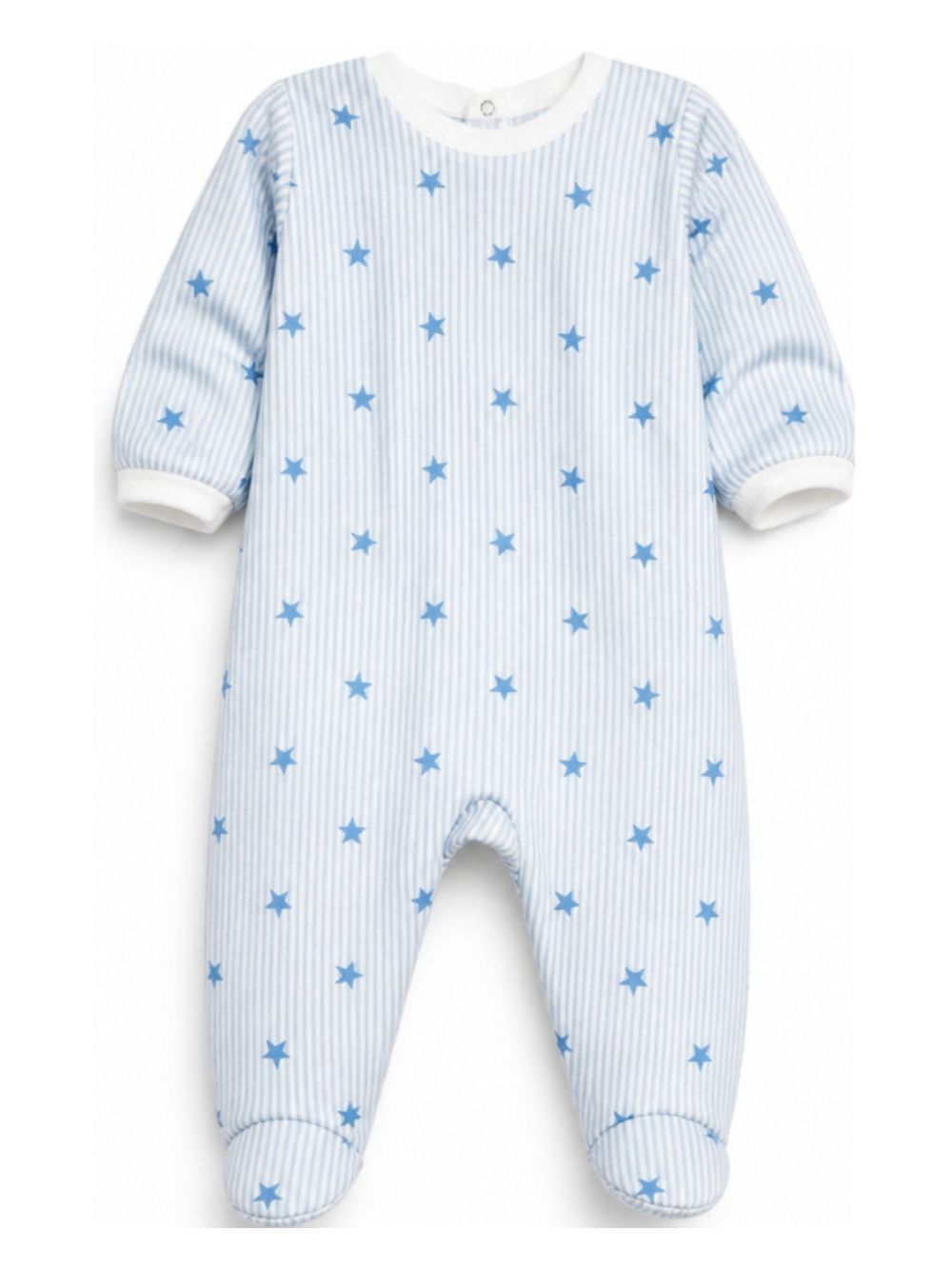 Tutina per neonati Petit Bateau Kids azzurra con stampa stelle all-over A0GJM 01 PETIT BATEAU KIDS
