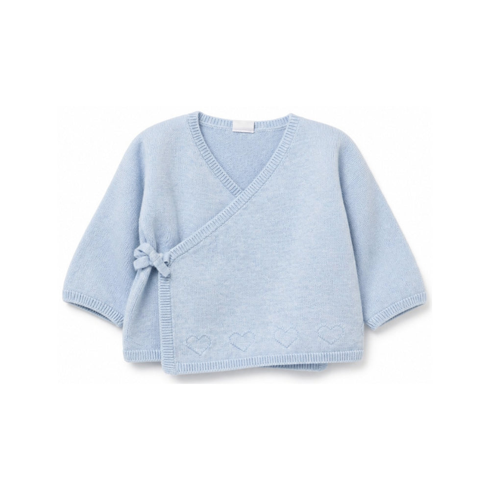Cardigan per neonata Petit Bateau Kids azzurro con scollo a V A0GNS 01 PETIT BATEAU KIDS