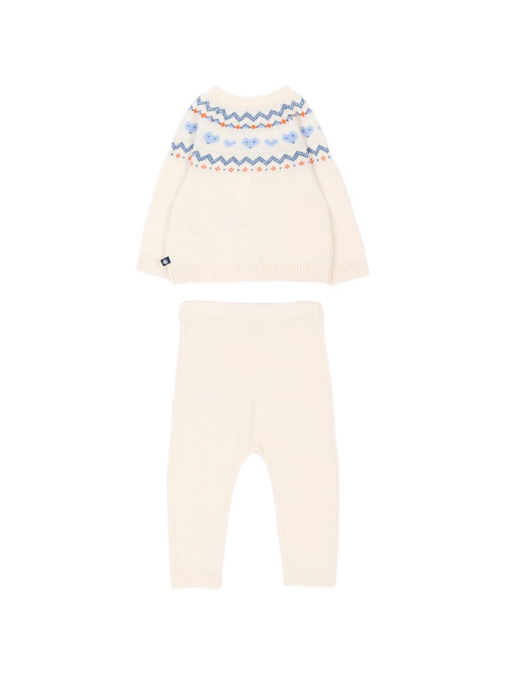 Set cardigan e pantaloni per neonati Petit Bateau bianco in maglia a trecce A0GNU 01 PETIT BATEAU KIDS
