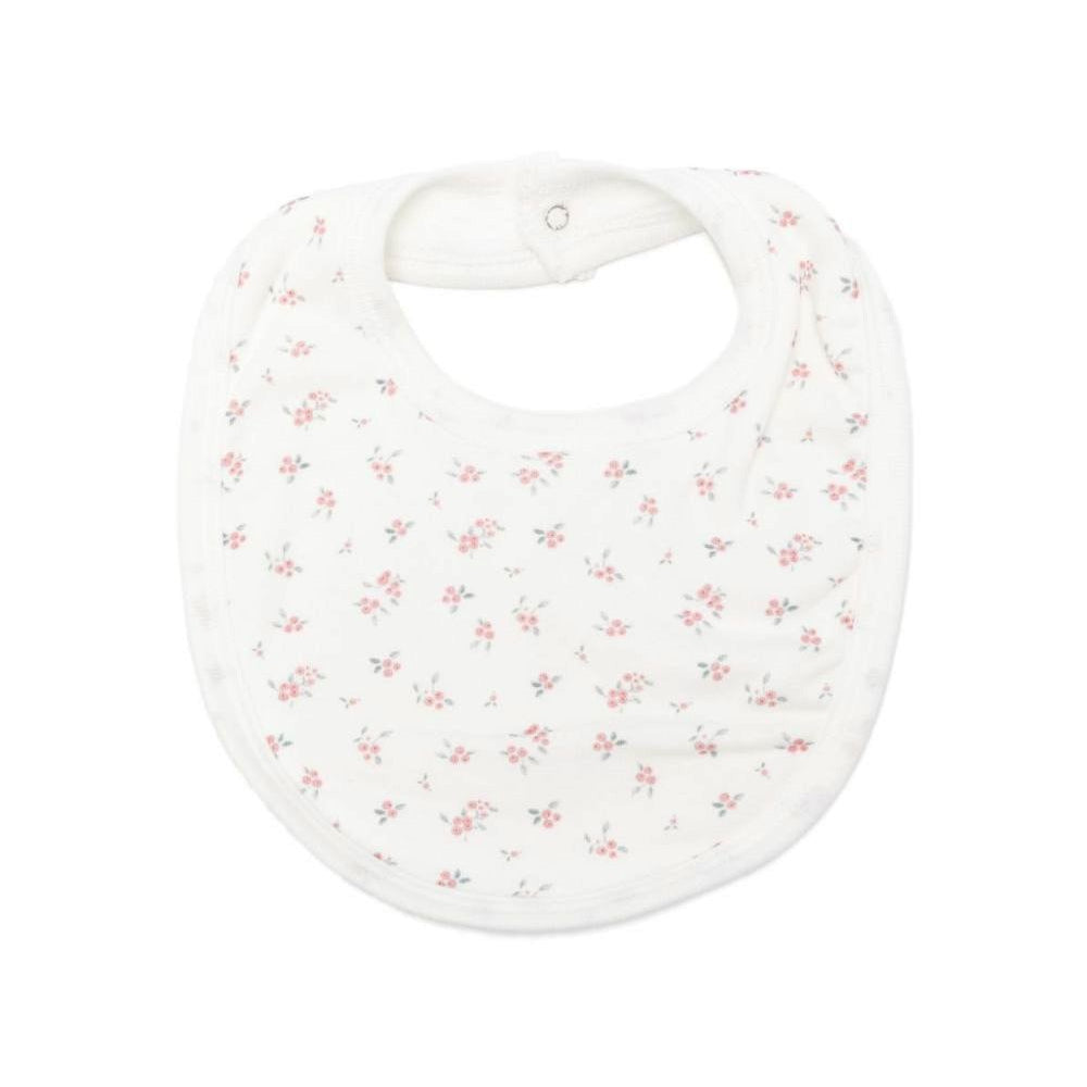 Bavaglino per neoenati Petit Bateau Kids bianco con stampa grafica floreale A0GPR 02 PETIT BATEAU KIDS