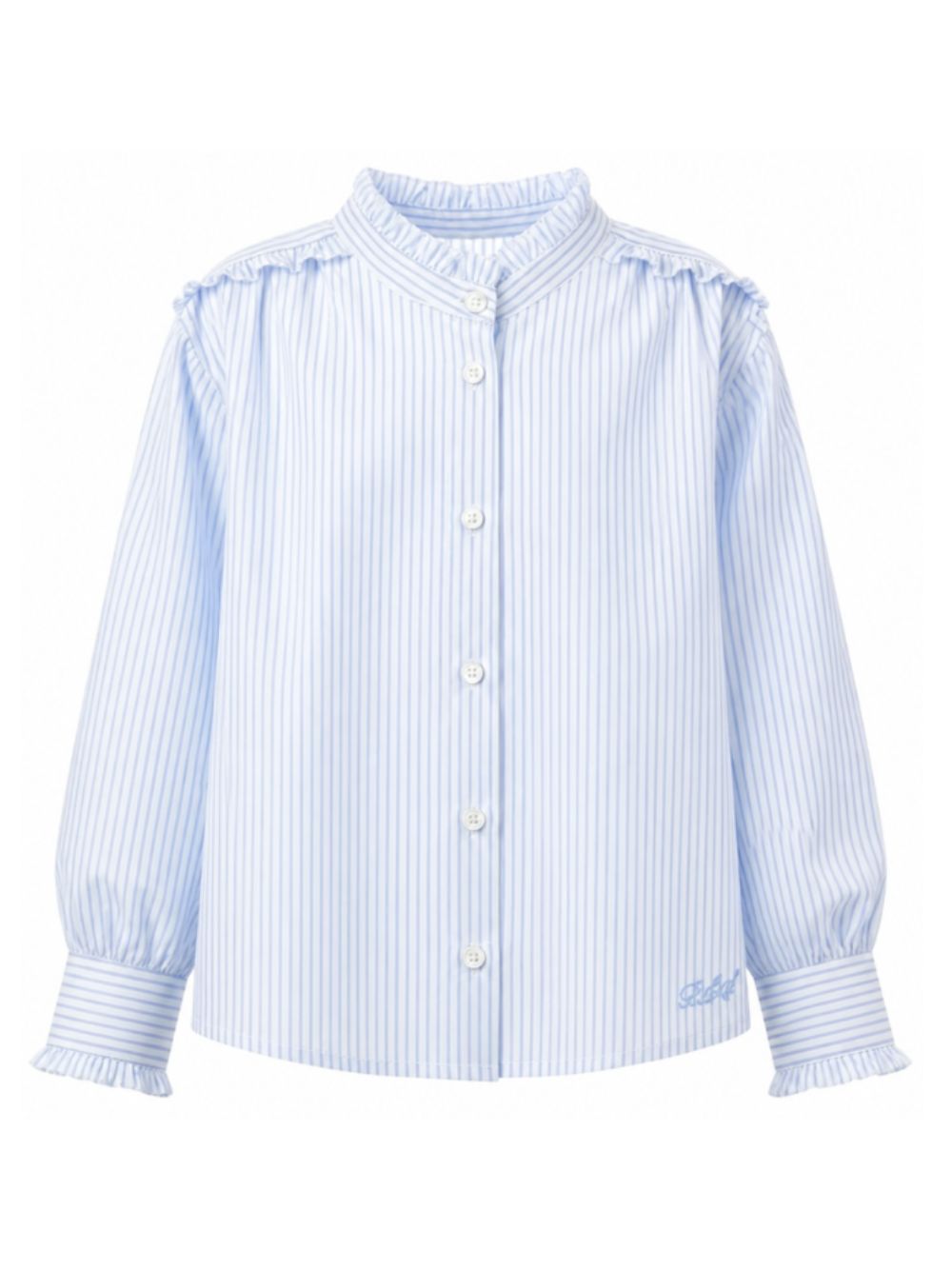 Camicia per bambina Philosophy di Lorenzo Serafini Kids azzurra con design a righe I1H311 8128 0152 PHILOSOPHY KIDS