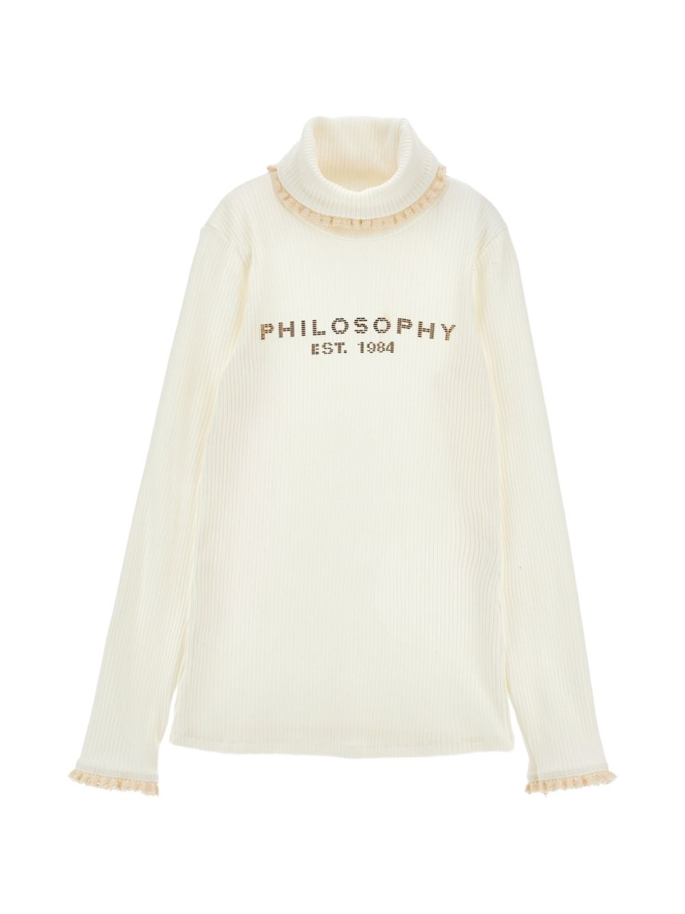 Maglione per bambina Philosophy di Lorenzo Serafini Kids bianco con logo sul davanti I1H604 8214 0001 PHILOSOPHY KIDS