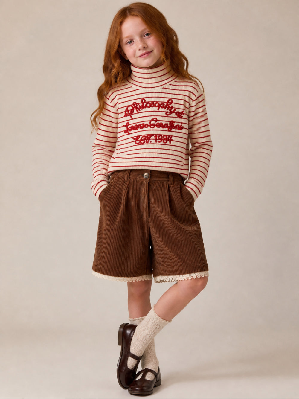 Maglione per bambina Philosophy Di Lorenzo Serafini Kids multicolore con design a righe I1H605 8215 0243 PHILOSOPHY KIDS