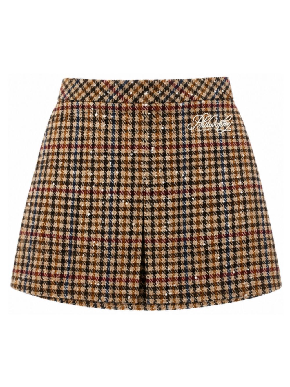 Gonna per bambina Philosophy di Lorenzo Serafini Kids marrone con motivo in pied-de-poule I1H700 8322 0084 PHILOSOPHY KIDS
