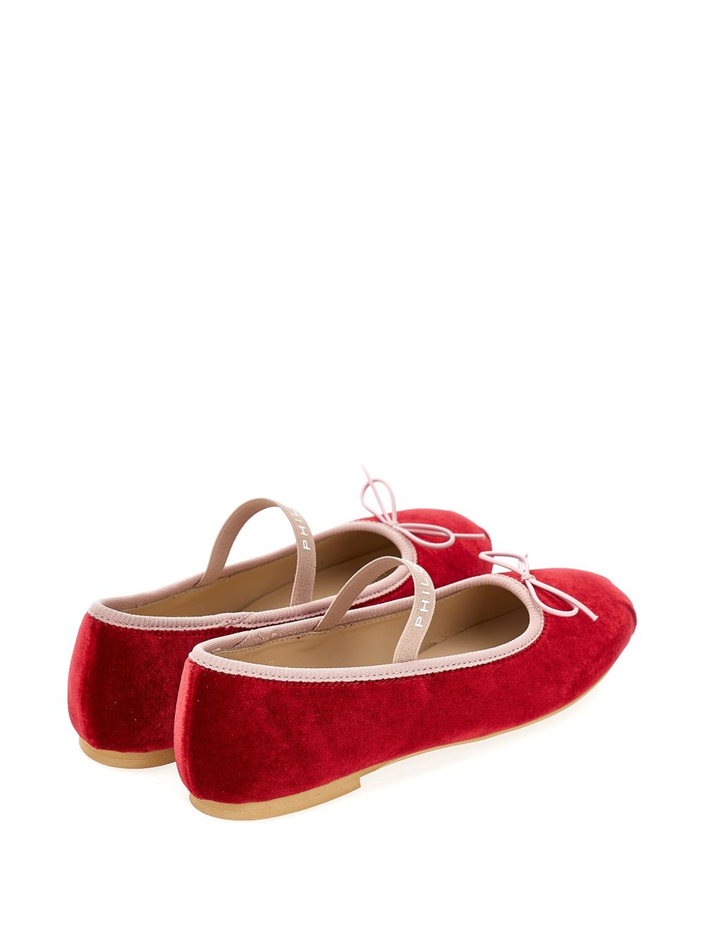 Ballerine per bambina Philosophy di Lorenzo Serafini Kids rosse con finitura in velluto I8H003 8781 4391 PHILOSOPHY KIDS