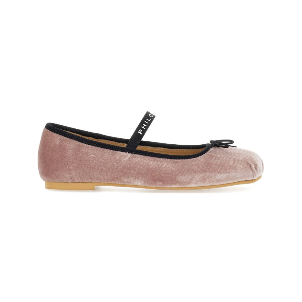Ballerine per bambina Philosophy di Lorenzo Serafini Kids rosa con finitura in velluto I8H003 8781 9150 PHILOSOPHY KIDS