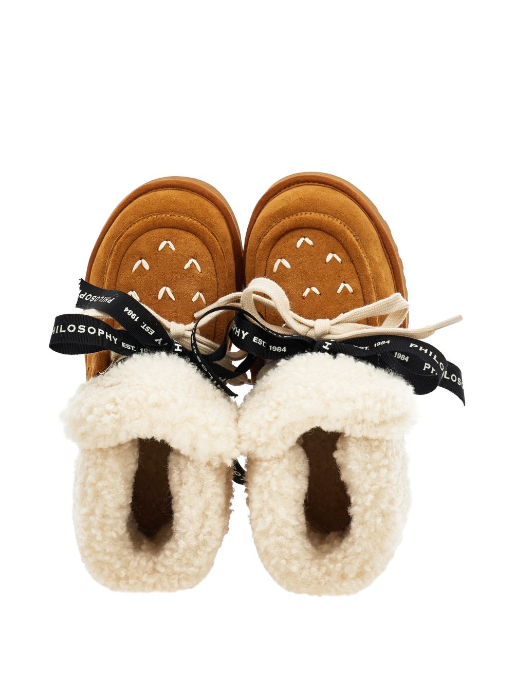 Stivali per bambina Philosophy di Lorenzo Serafini Kids marrone con inserti in shearling I8H004 8776 0006 PHILOSOPHY KIDS