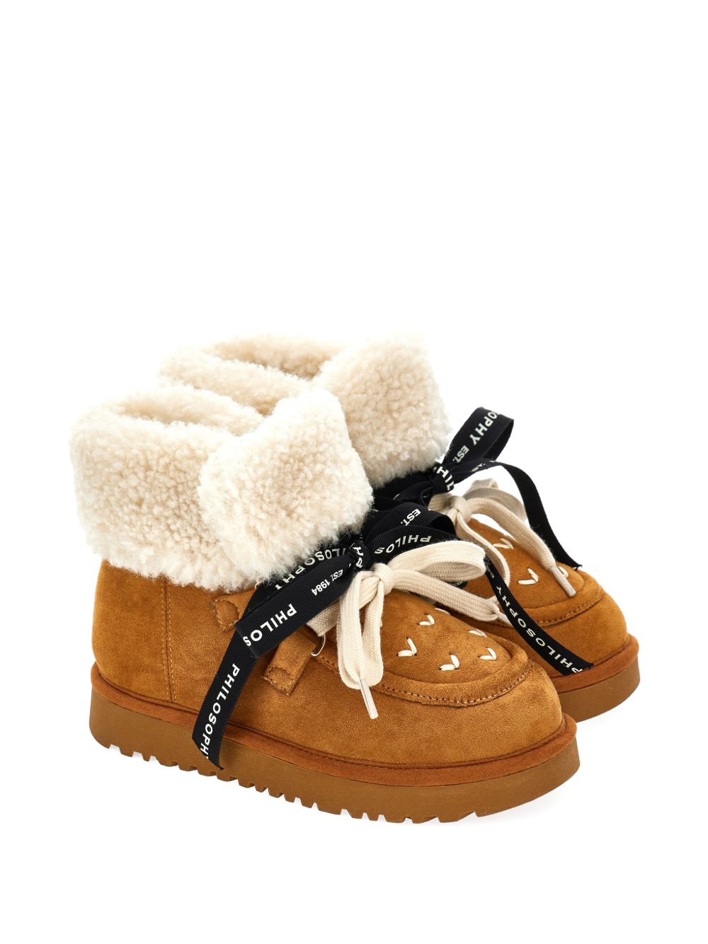 Stivali per bambina Philosophy di Lorenzo Serafini Kids marrone con inserti in shearling I8H004 8776 0006 PHILOSOPHY KIDS