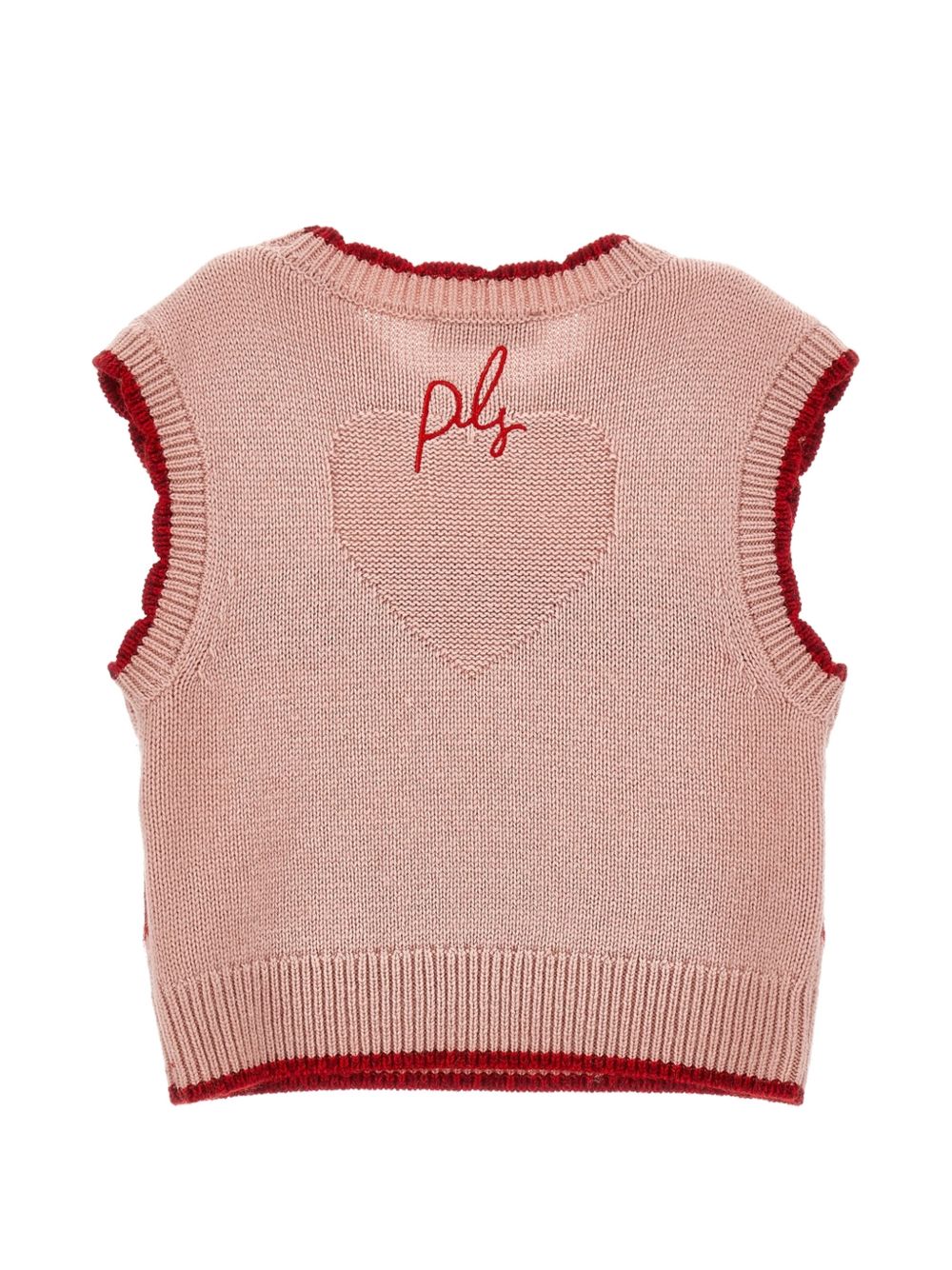 Gilet per bambina Philosophy di Lorenzo Serafini Kids rosa con decorazione ricamata sul davanti I9H306 8711 0091 PHILOSOPHY KIDS