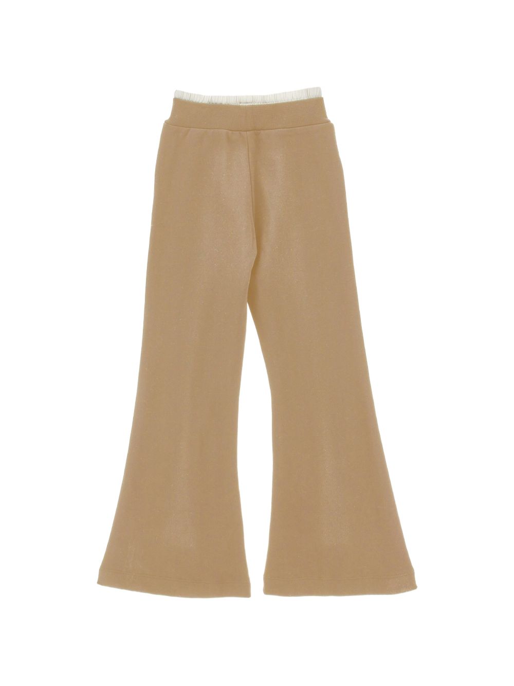 Pantaloni per bambina Philosophy di Lorenzo Serafini Kids beige con stampa con logo sul davanti I9H405 8053 0003 PHILOSOPHY KIDS